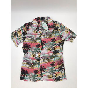 Hawaii Hangover Men’s Aloha Peach Button-Up Shirt size Small